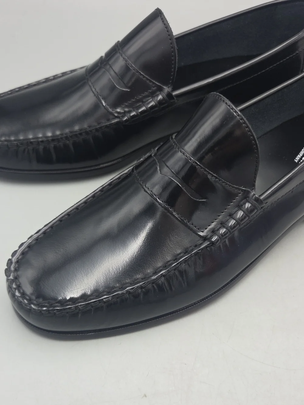Mens Florsheim Berkley Moc Toe Penny Loafers Black Leather Size 10.5 D